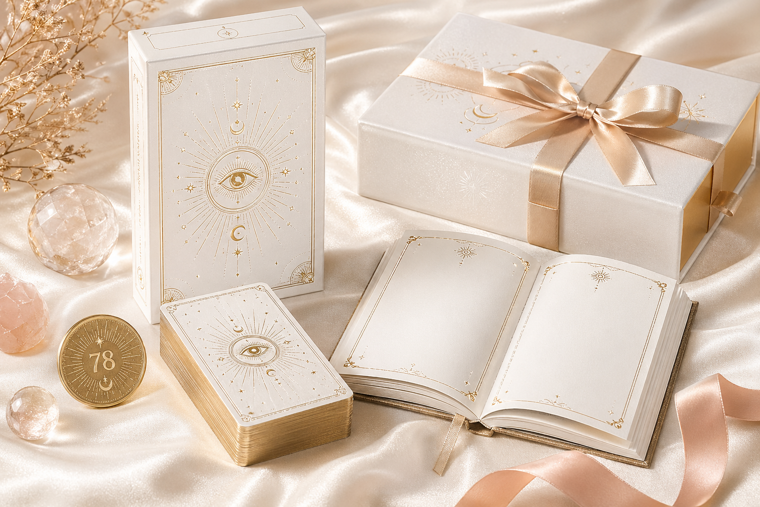 Oracle deck cards, guidebook, and keepsake packaging